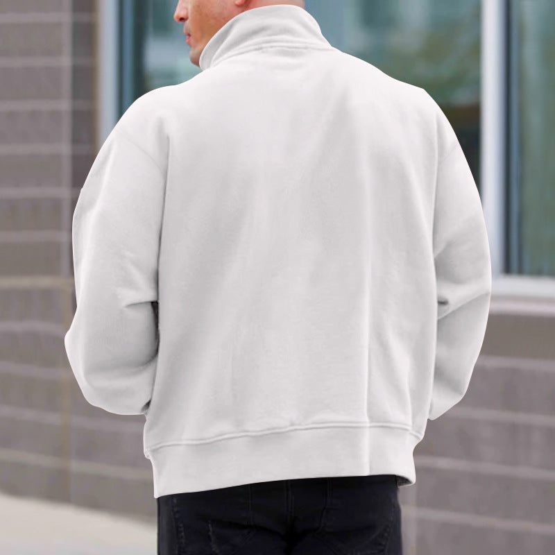 Solid Zipper Sweater