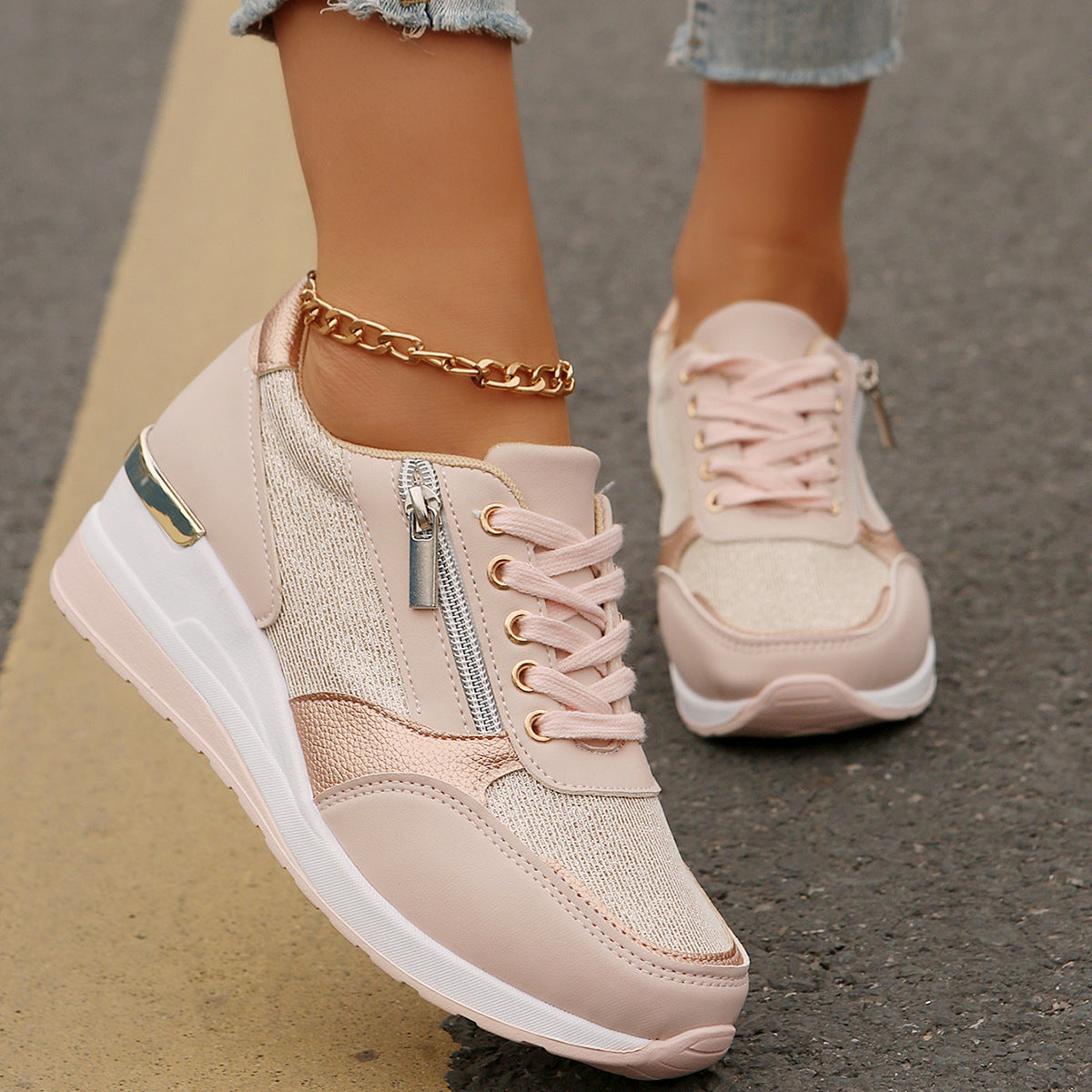 Thick-soled Shoes Walking Running Sports Sneakers
