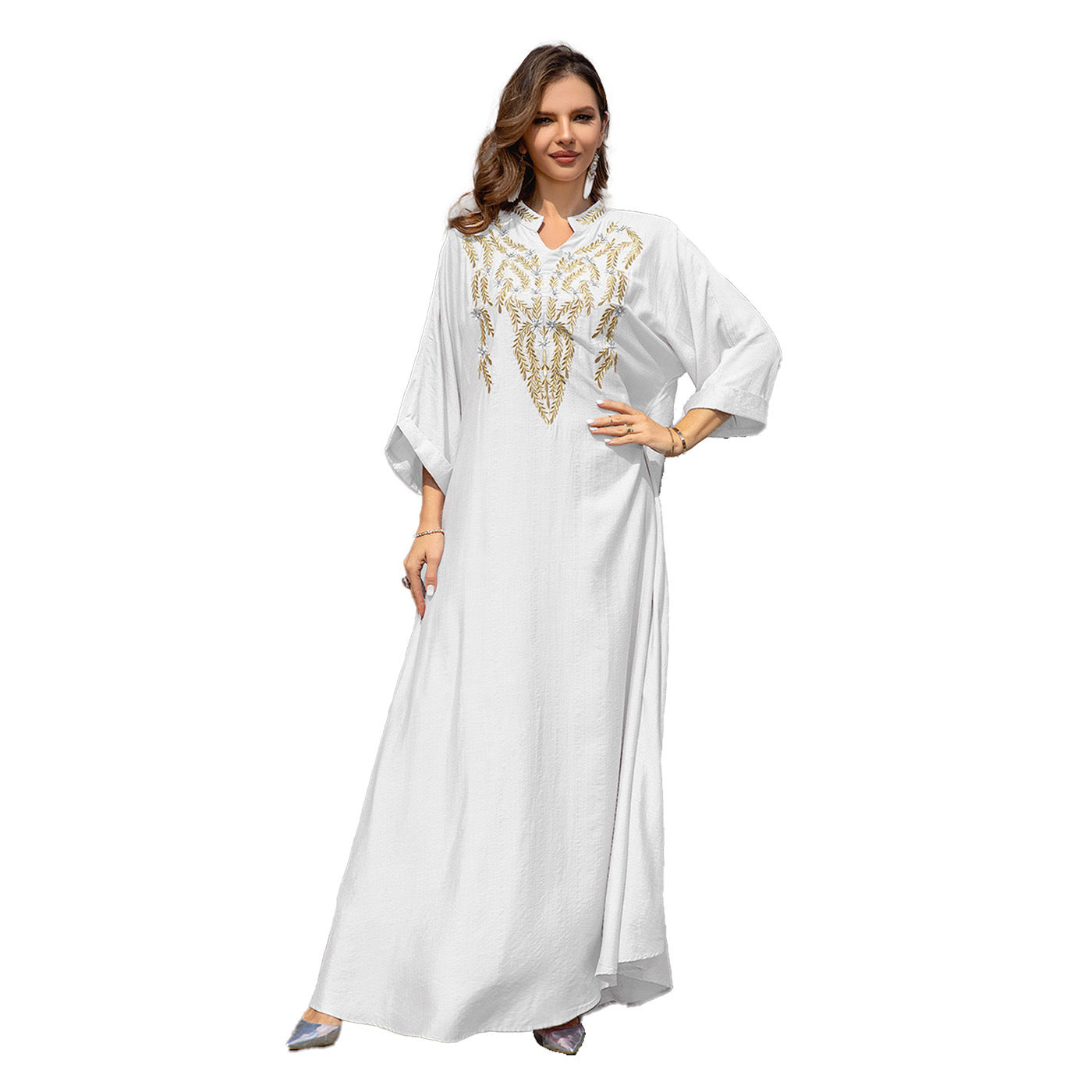 Women Embroidered Robe Dress