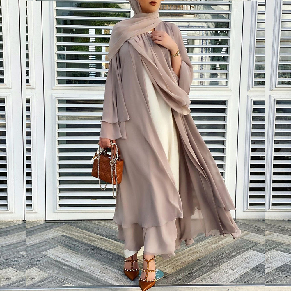 Solid Open Abaya Kimono