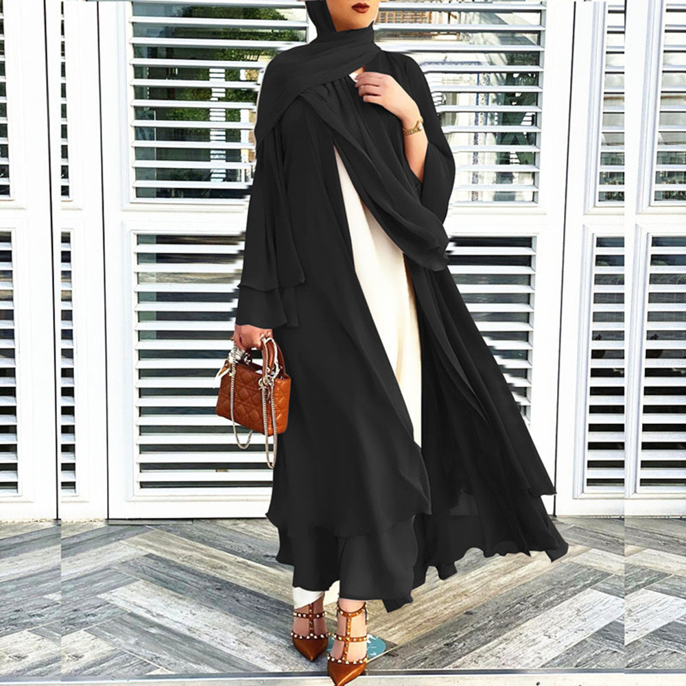 Solid Open Abaya Kimono