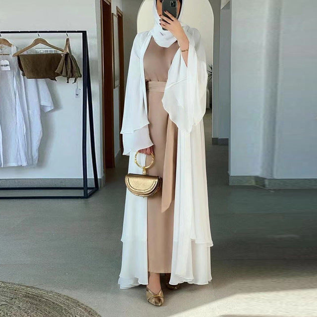 Solid Open Abaya Kimono