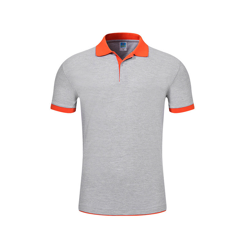 Contrasting Color Short-Sleeved
