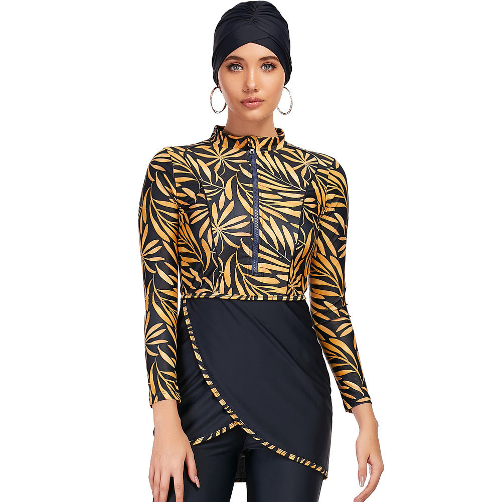Zipper Swimsuit Burkini Women