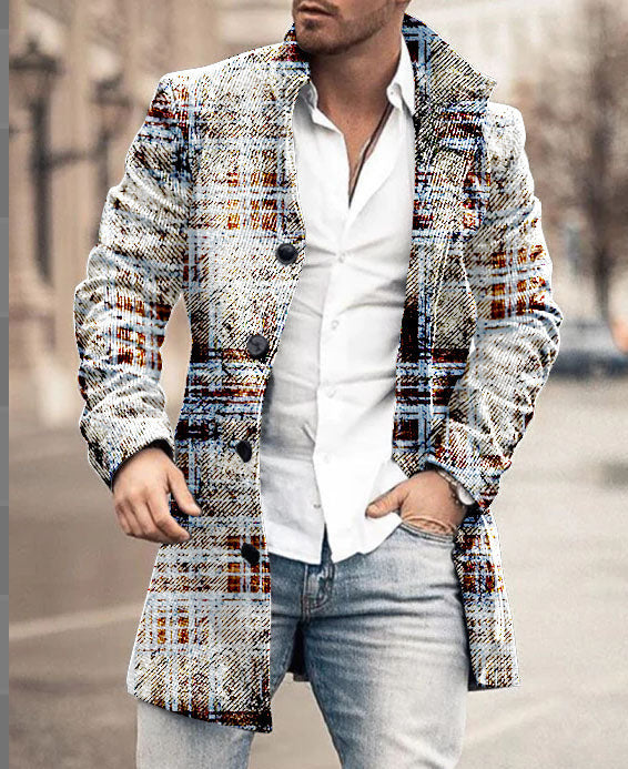 Men Woolen Stand Collar