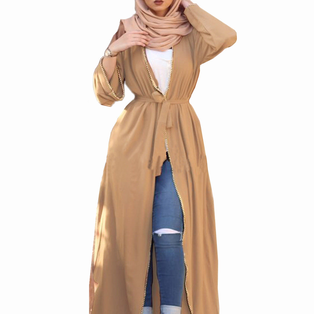 Bandage cardigan robe dress