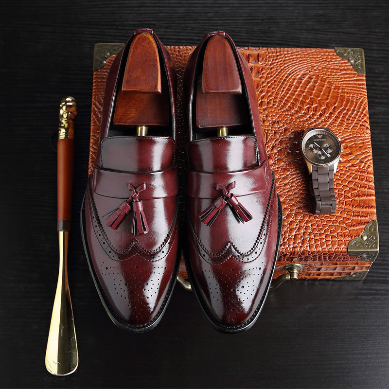Casual Fashion Brogue Fringed  Shoes Men