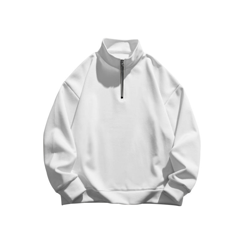 Solid Zipper Sweater