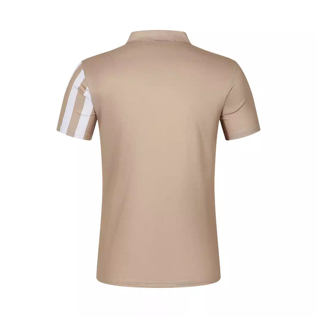 Striped Printing Lapel Polo Shirt