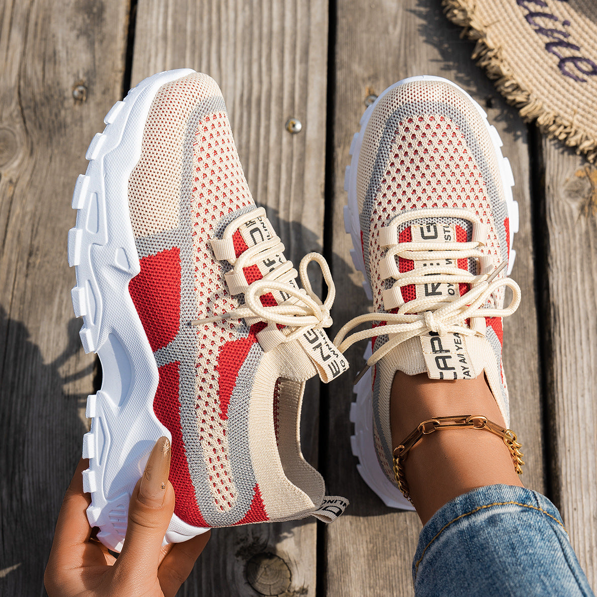 Breathable Lace-up Sneakers