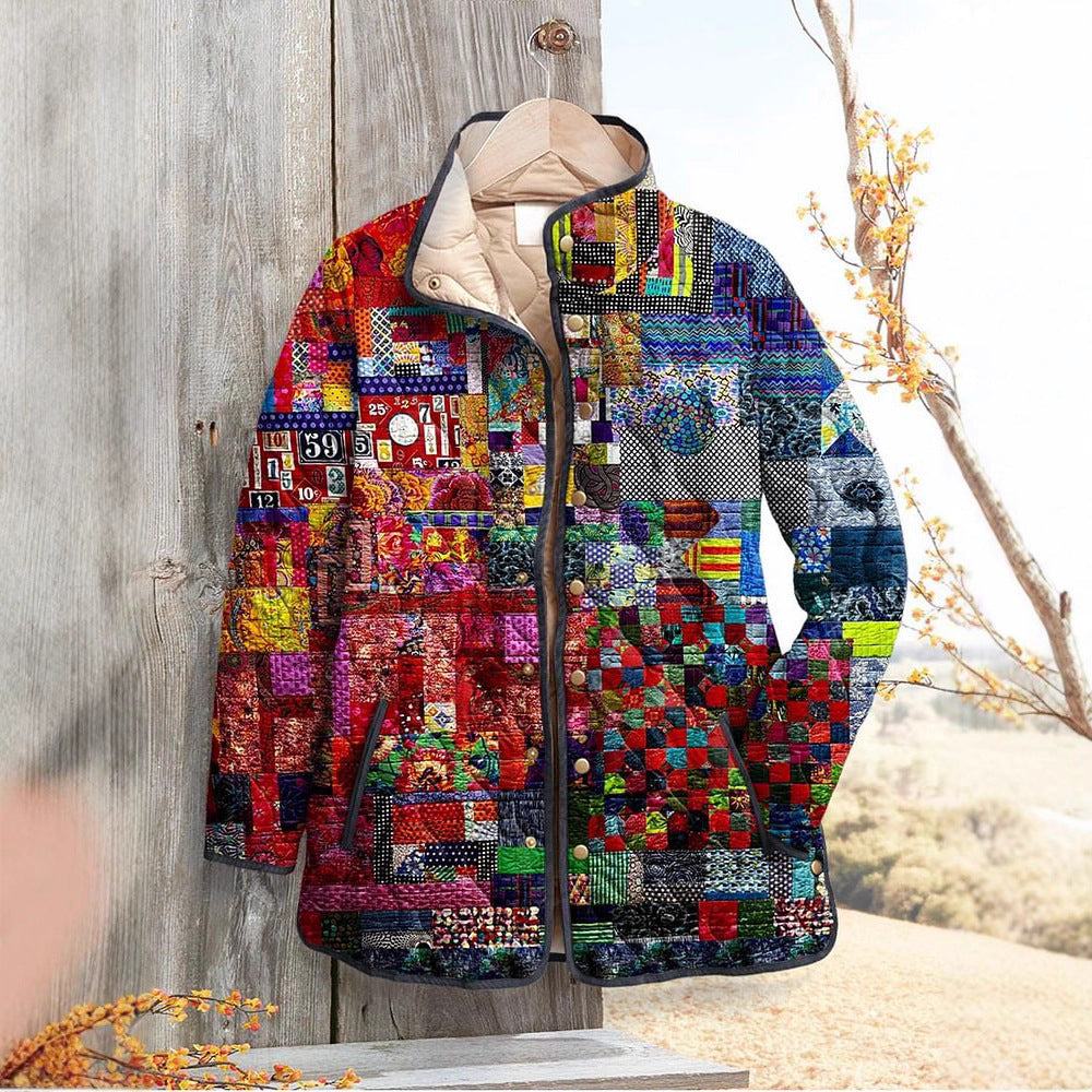 Tuck Flower Cotton Coat