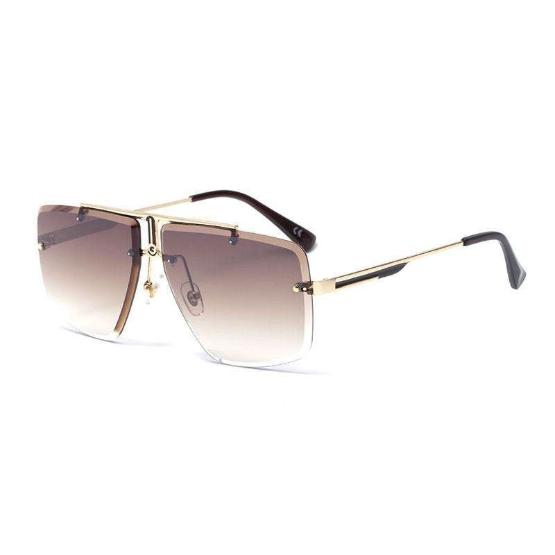 Rimless Cut-edge Square Sunglasses