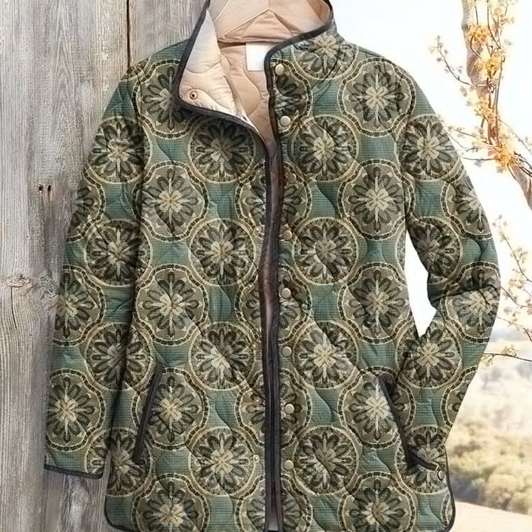 Tuck Flower Cotton Coat