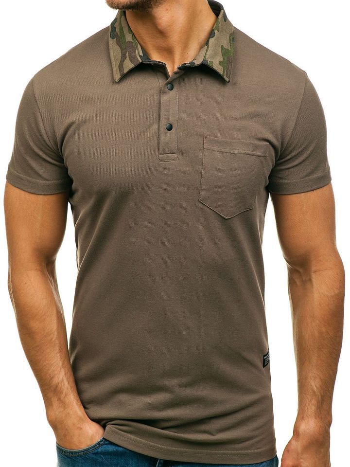 Men's Solid Color POLO Shirt Camouflage