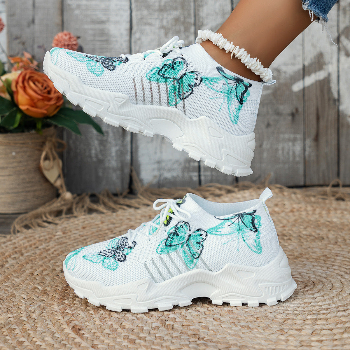 Butterfly Print Sneakers