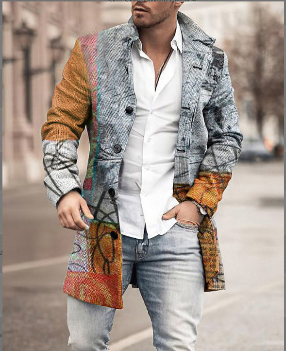 Men Woolen Stand Collar
