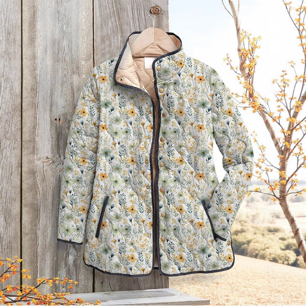 Tuck Flower Cotton Coat