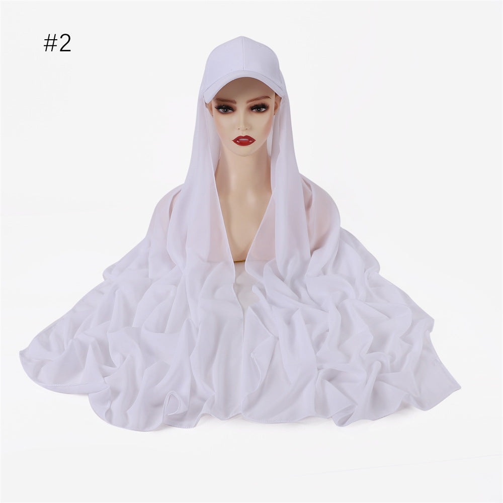 Fashion Personality 2-Piece Hijab Scarf And Hat