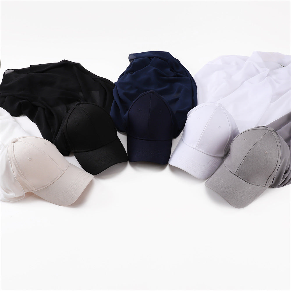 Fashion Personality 2-Piece Hijab Scarf And Hat