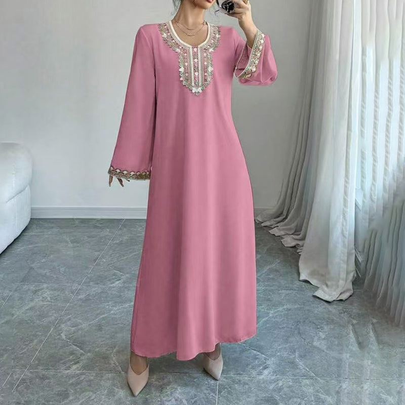 Women's Embroidered Maxi Dress -