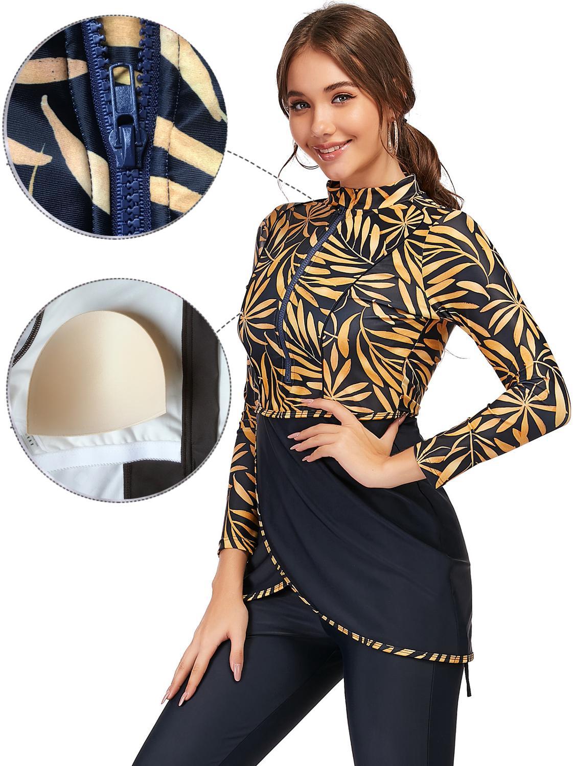 Zipper Swimsuit Burkini Women