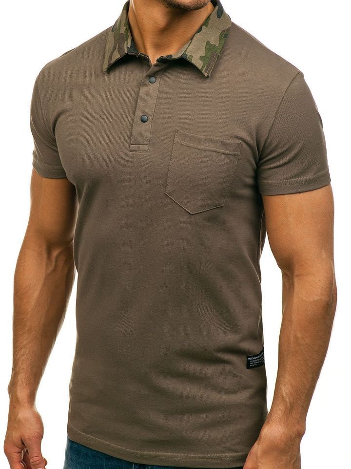 Men's Solid Color POLO Shirt Camouflage