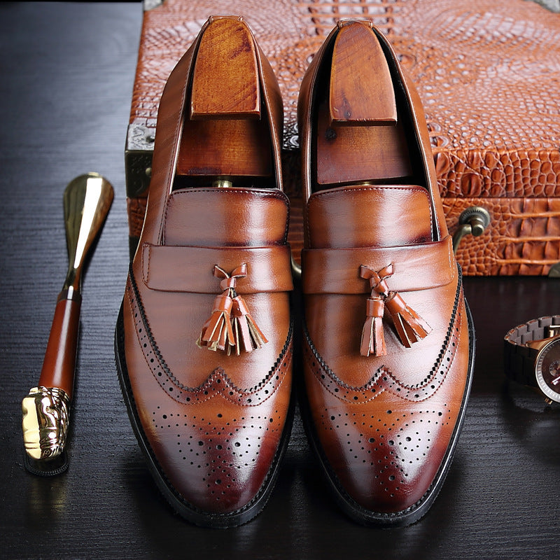 Casual Fashion Brogue Fringed  Shoes Men