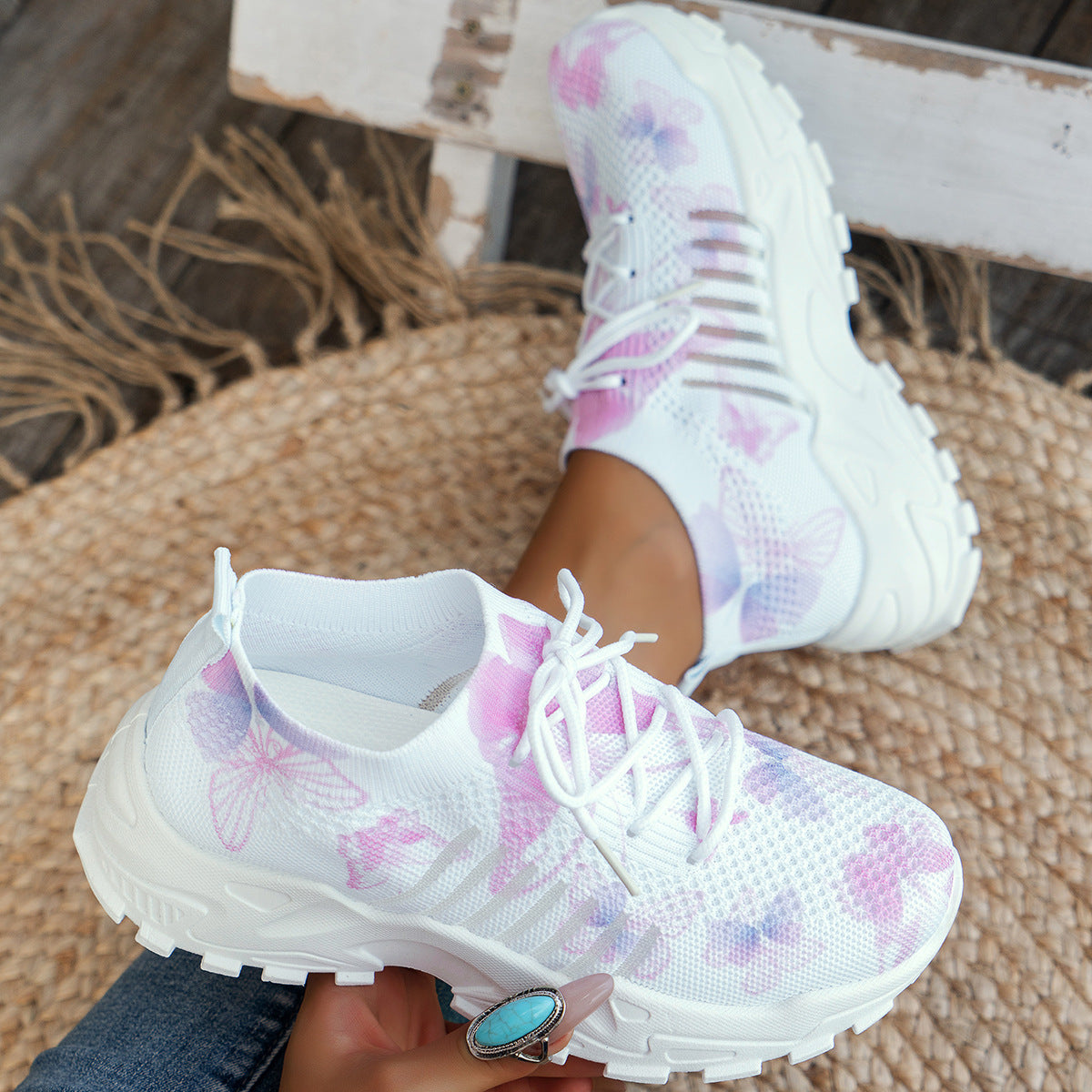Butterfly Print Sneakers