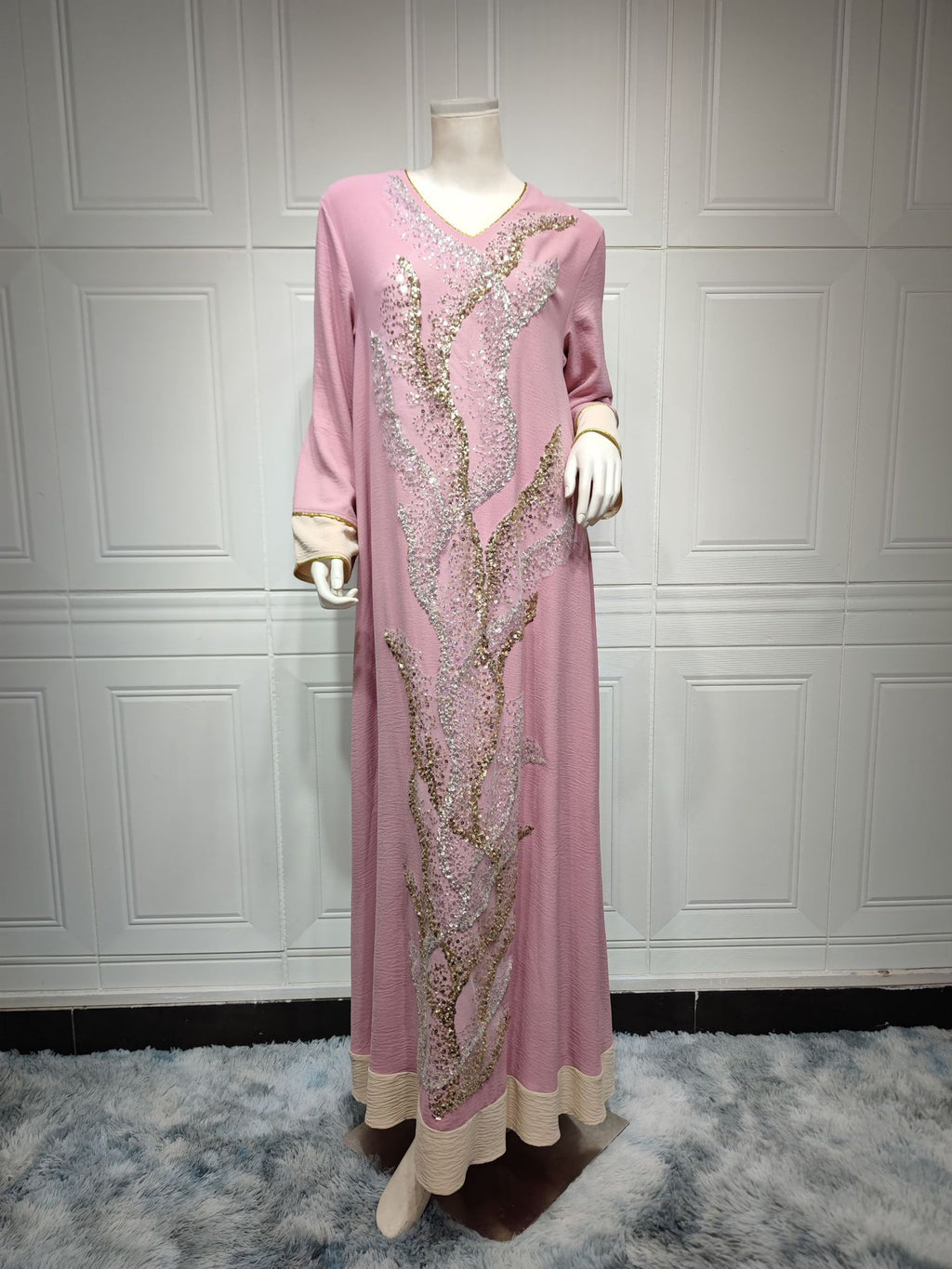 Robe Sequin Embroider Fashion