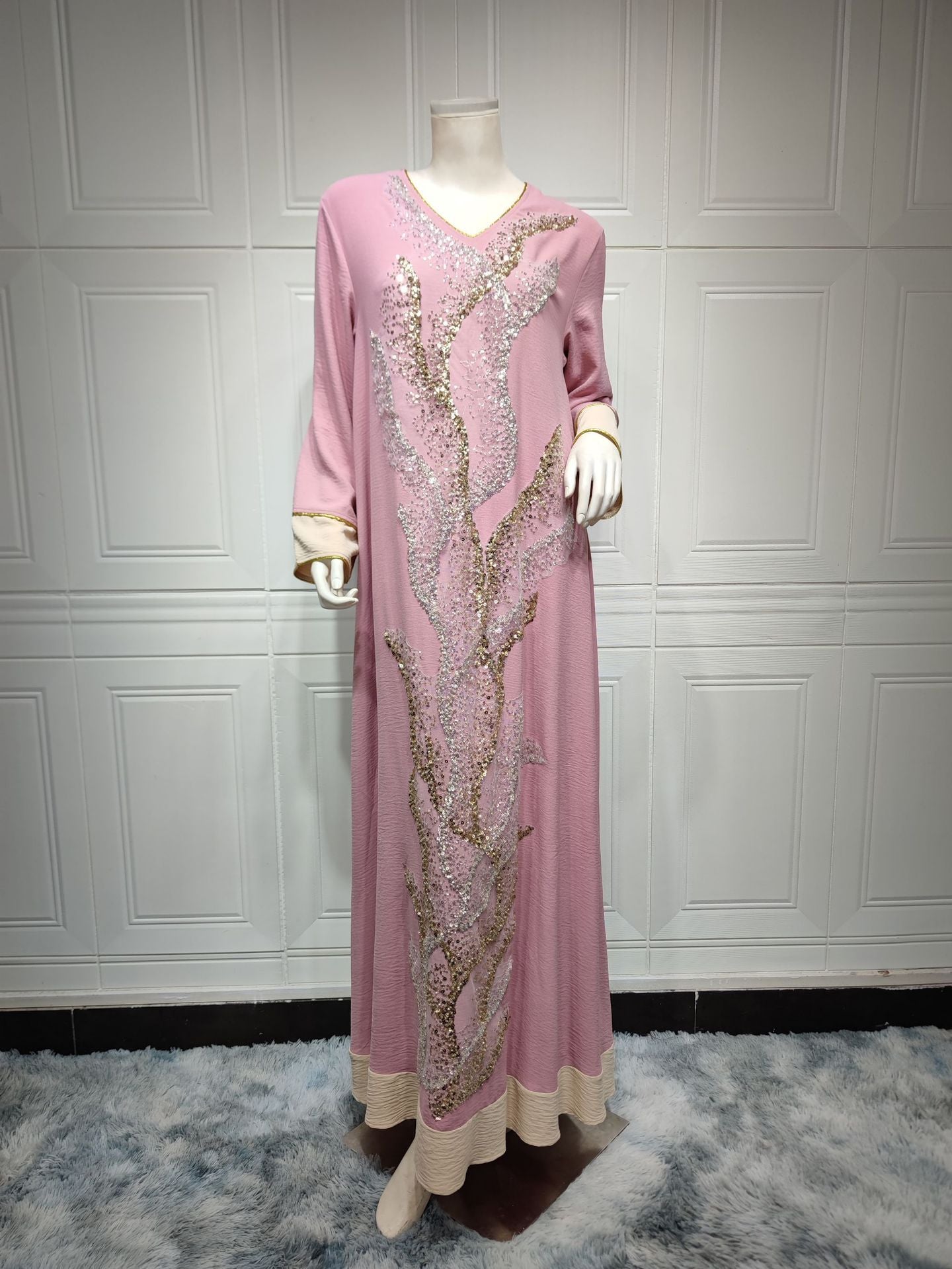 Robe Sequin Embroider Fashion
