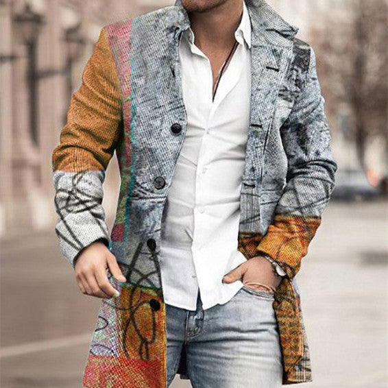Men Woolen Stand Collar