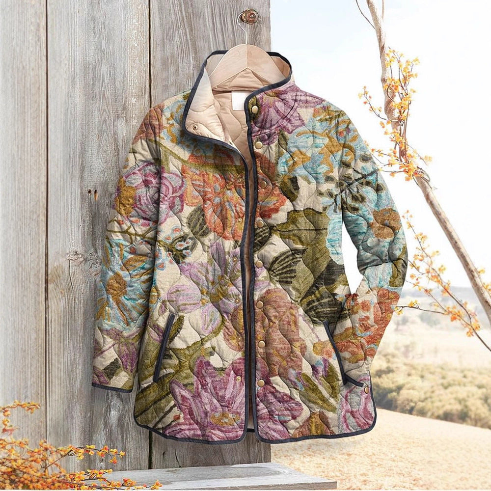 Tuck Flower Cotton Coat