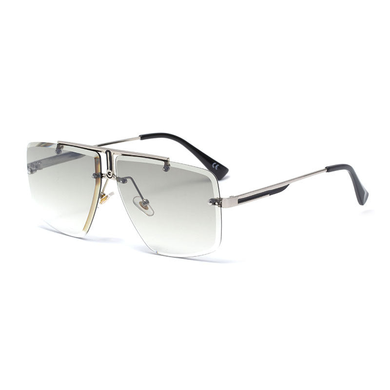 Rimless Cut-edge Square Sunglasses