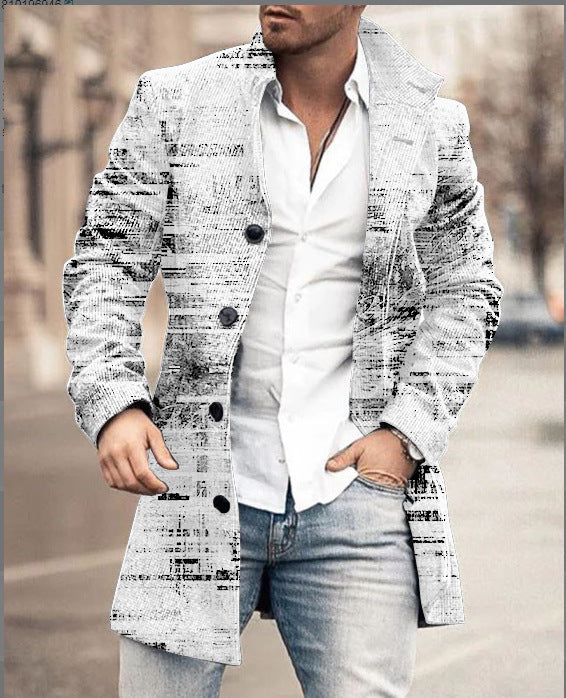 Men Woolen Stand Collar