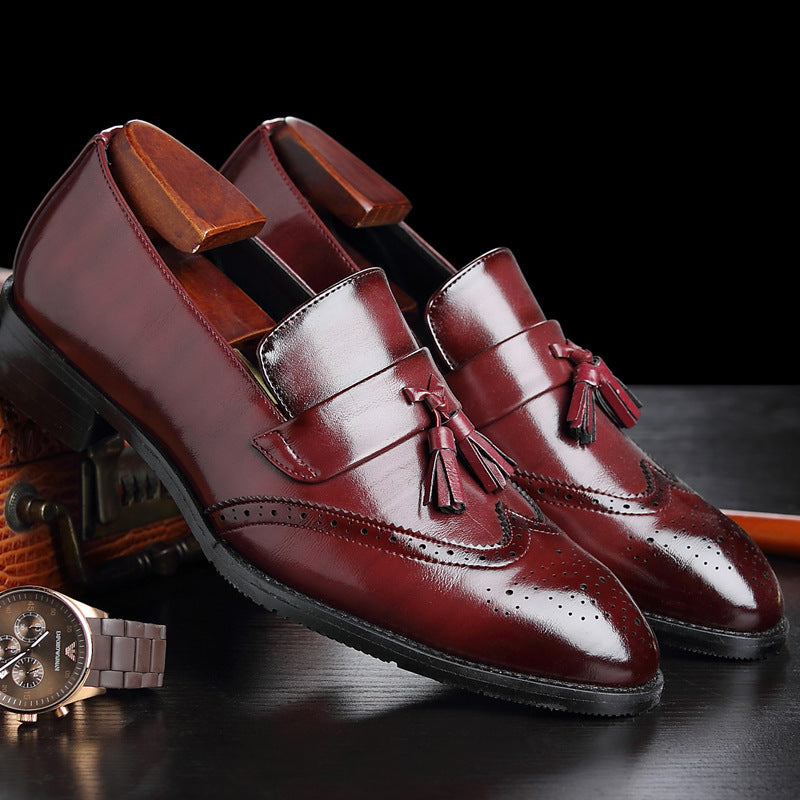 Casual Fashion Brogue Fringed  Shoes Men