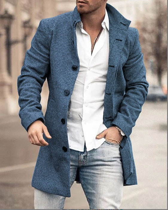 Men Woolen Stand Collar