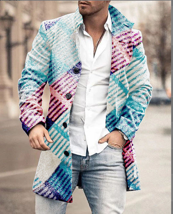 Men Woolen Stand Collar