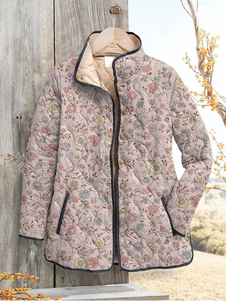 Tuck Flower Cotton Coat