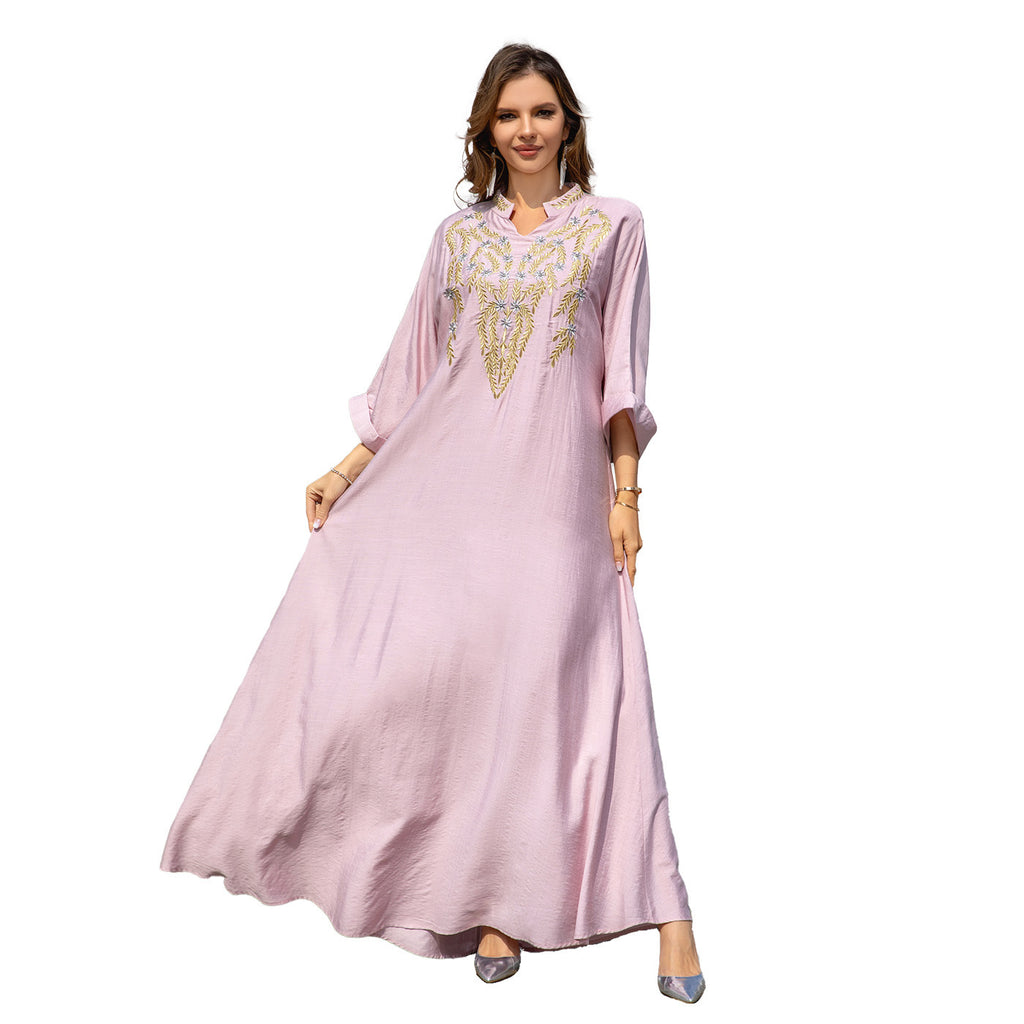 Women Embroidered Robe Dress