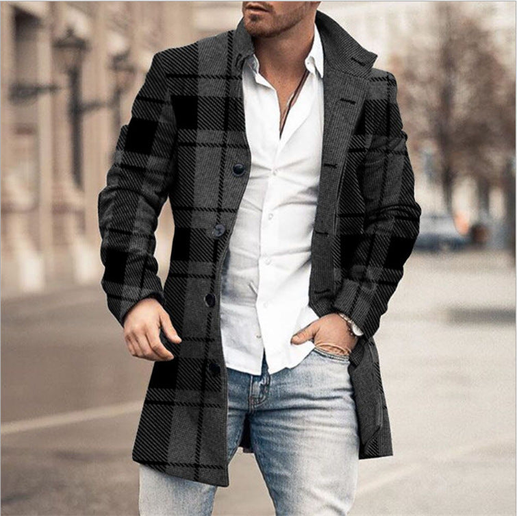 Men Woolen Stand Collar