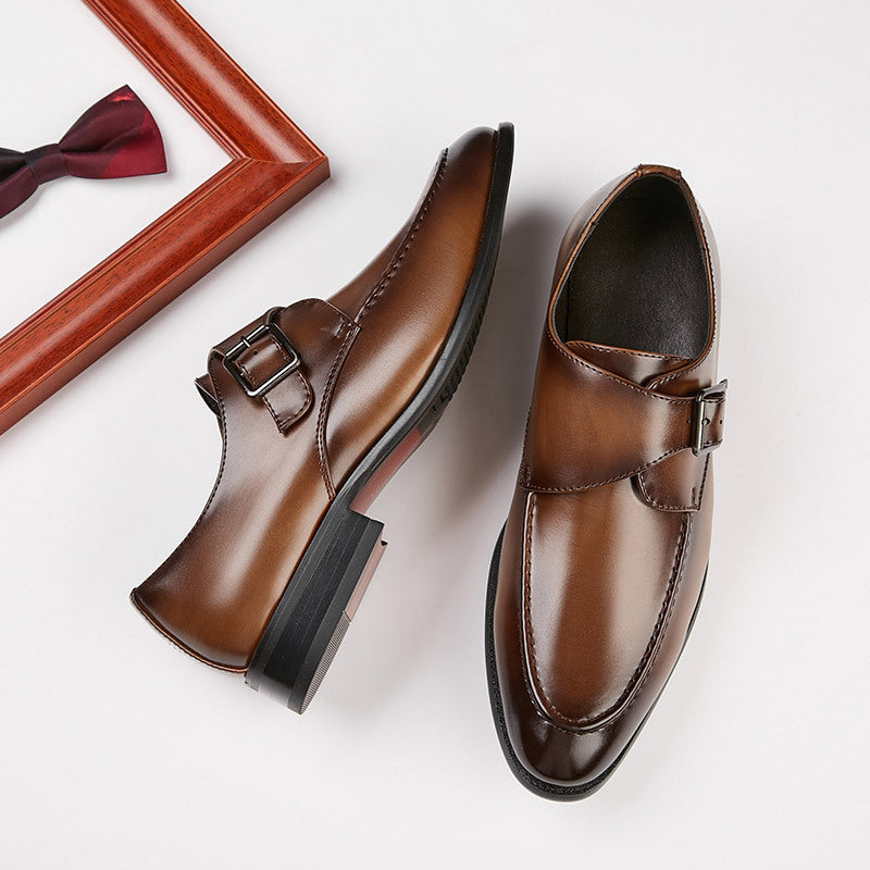 British Style Buckle Business Shoes Men