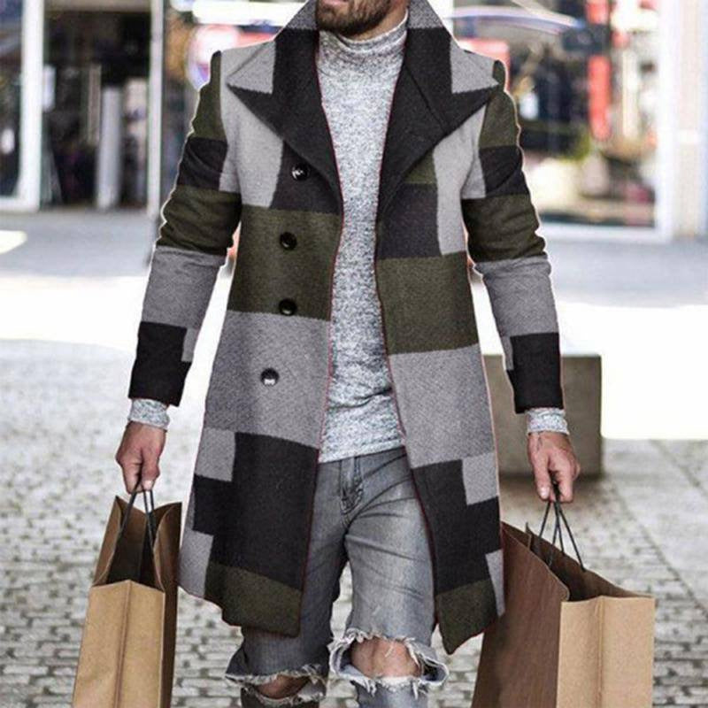 Lapel Plaid Coat