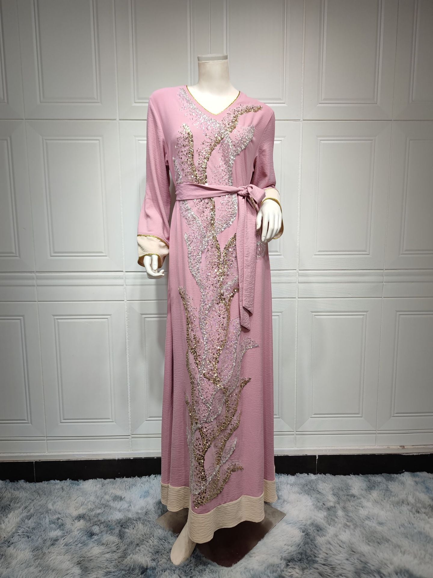 Robe Sequin Embroider Fashion