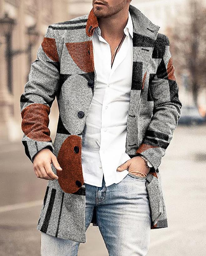 Men Woolen Stand Collar