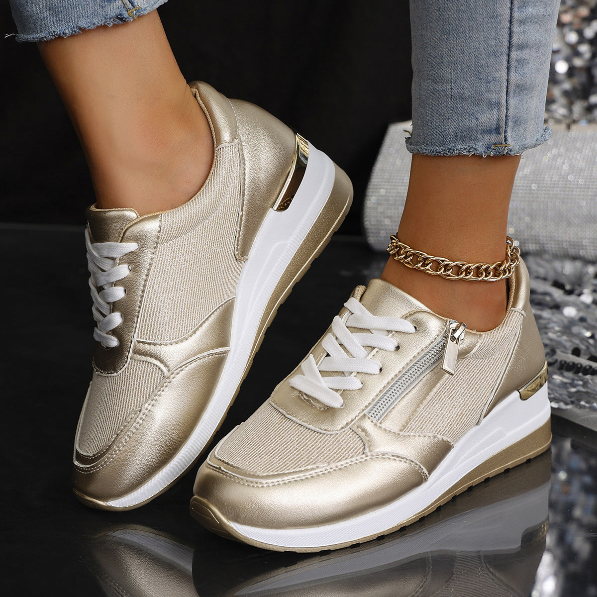 Thick-soled Shoes Walking Running Sports Sneakers