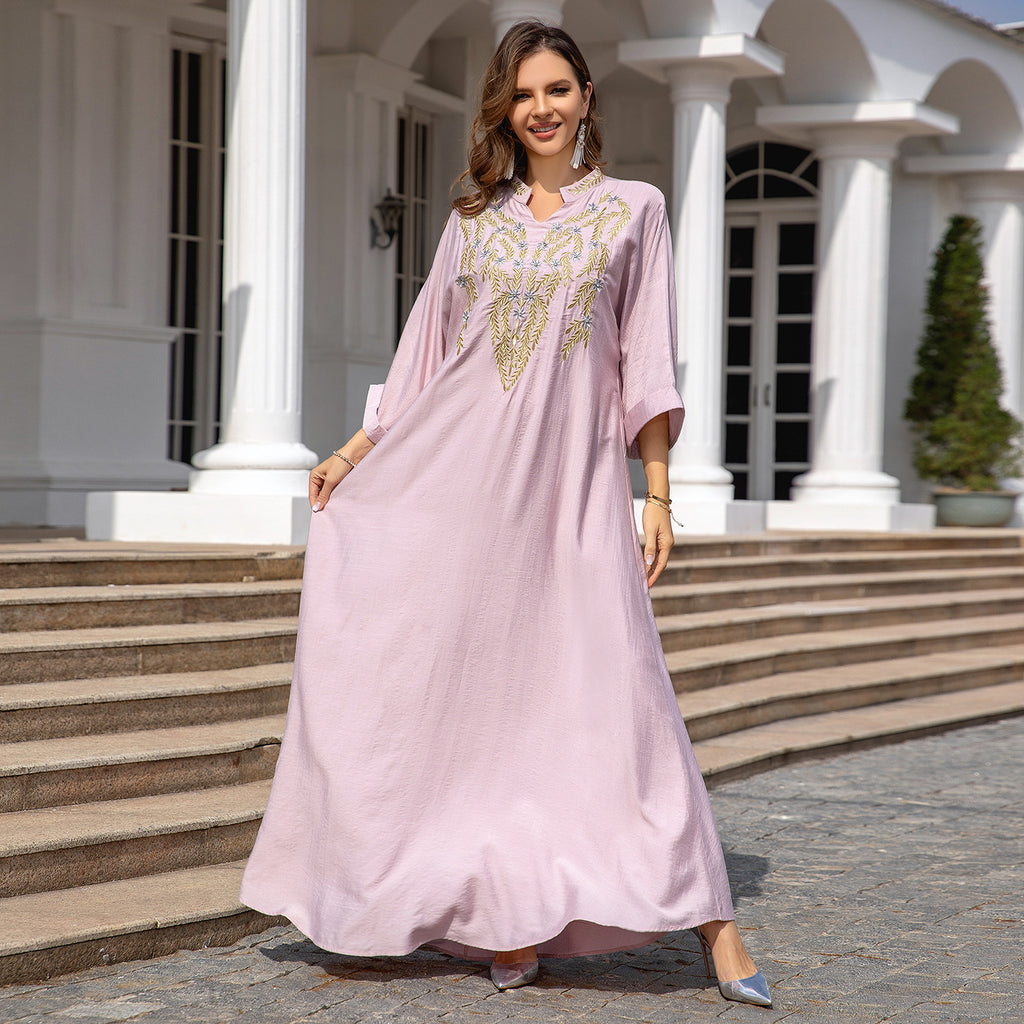 Women Embroidered Robe Dress