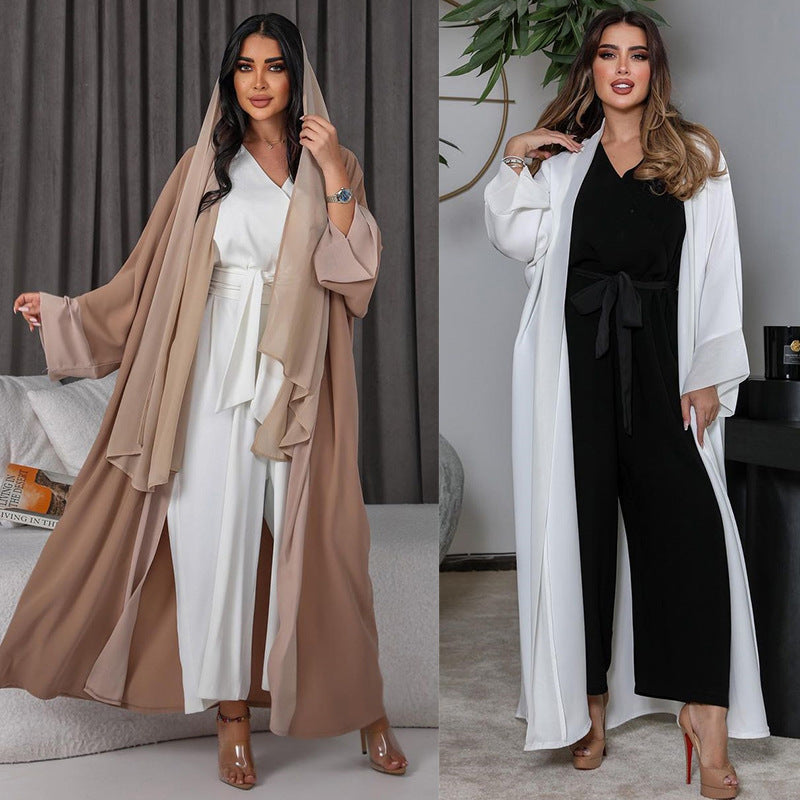 Cardigan Coat Chiffon Patchwork