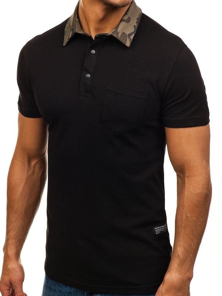 Men's Solid Color POLO Shirt Camouflage