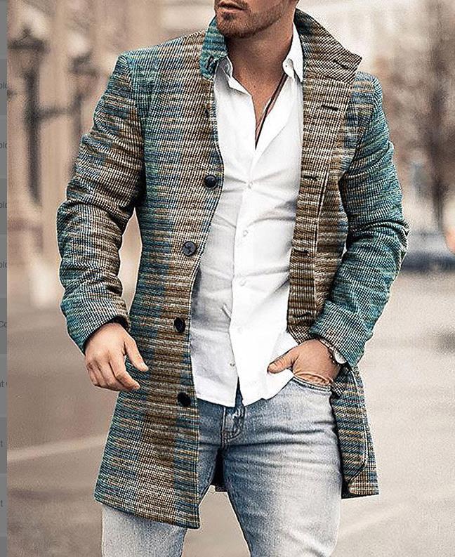 Men Woolen Stand Collar