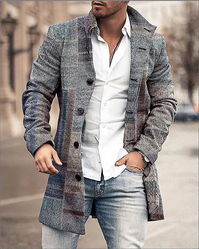 Men Woolen Stand Collar